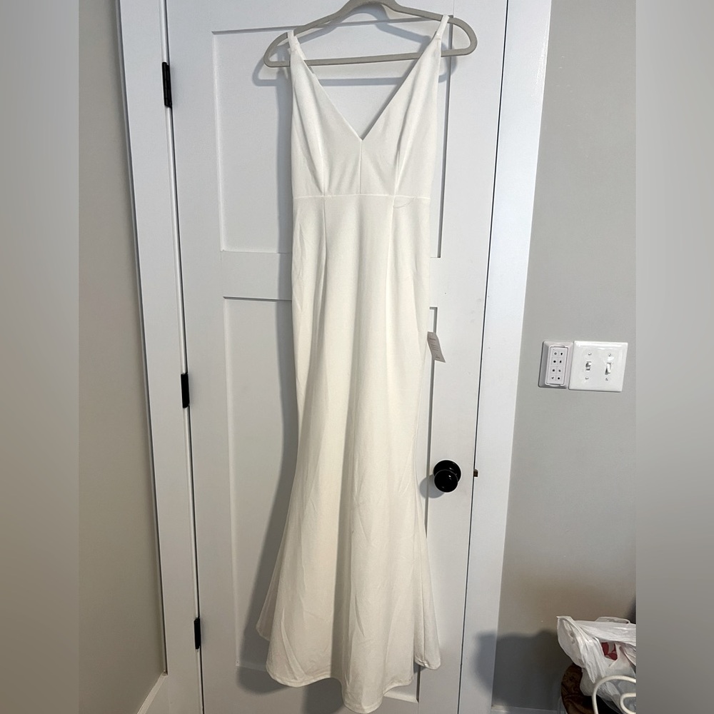 Lulus infinite glory white maxi dress small NWT